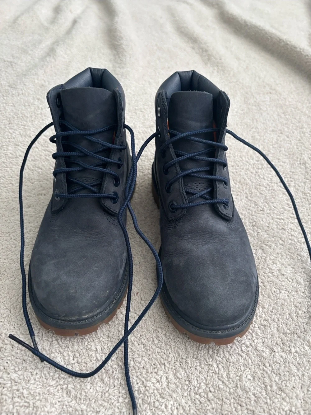 Timberland Navy Nubuck Lace-Up Boot with Gum Sole